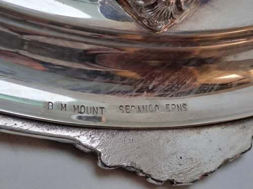 A Large Vintage 1950`s Seranco B.M Mount Silver-plate Tureen with Ladle and Tray
