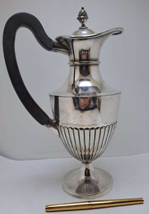 Large Vintage Silver-plate Pitcher with Bakelite Handle