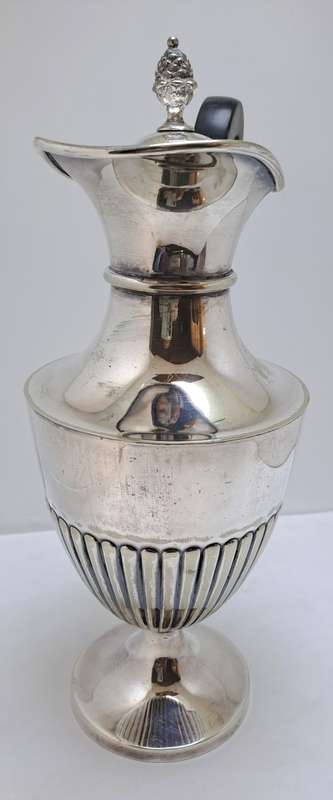 Large Vintage Silver-plate Pitcher with Bakelite Handle