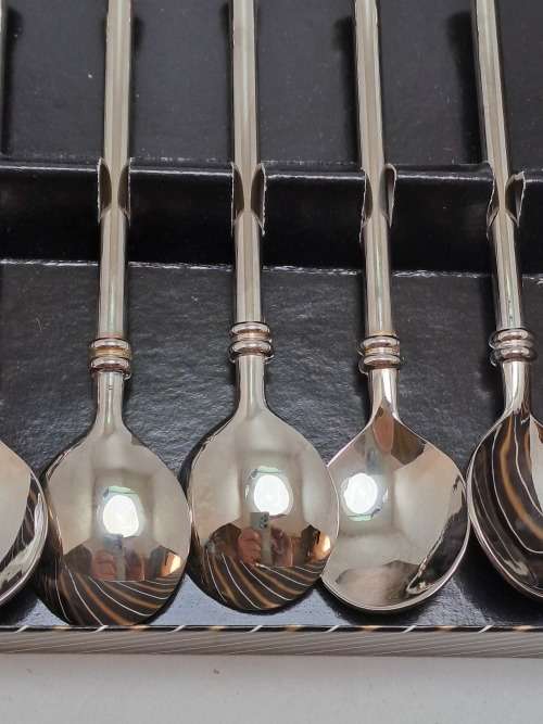 6 Vintage Coffee Spoons still in Box -Unused