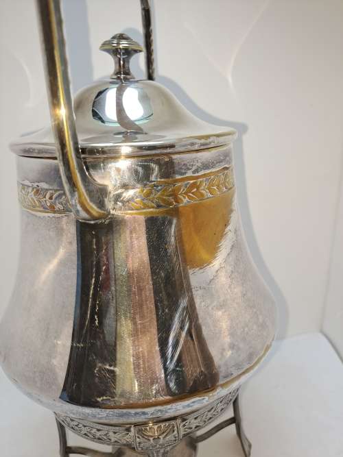 Antique / Vintage Silver 1,5L Teapot on Stand with Burner