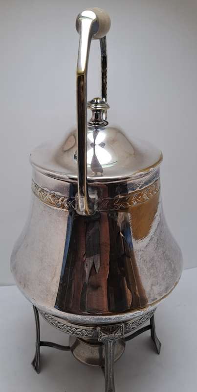 Antique / Vintage Silver 1,5L Teapot on Stand with Burner