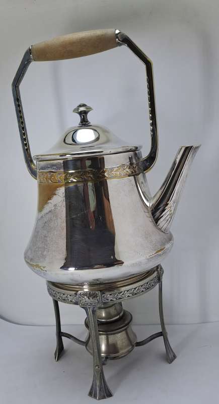 Antique / Vintage Silver 1,5L Teapot on Stand with Burner