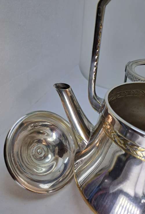 Antique / Vintage Silver 1,5L Teapot on Stand with Burner