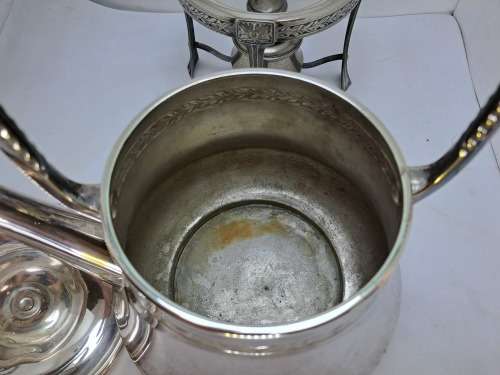 Antique / Vintage Silver 1,5L Teapot on Stand with Burner