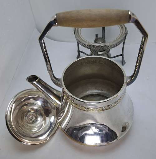 Antique / Vintage Silver 1,5L Teapot on Stand with Burner