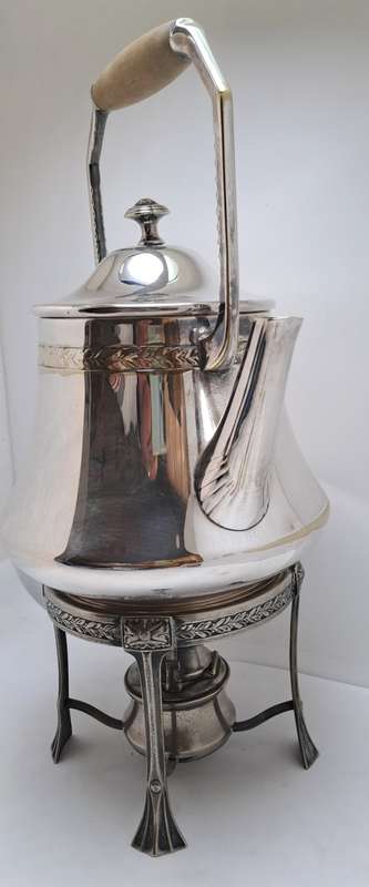 Antique / Vintage Silver 1,5L Teapot on Stand with Burner
