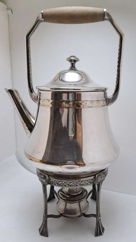 Antique / Vintage Silver 1,5L Teapot on Stand with Burner