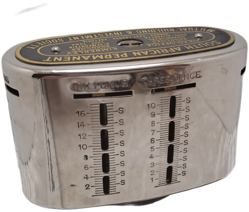 Vintage African Permanent Mutual Building & Investment Society Savings Bank(few Coins inside) no Key