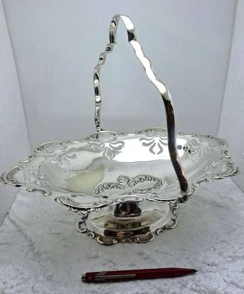 Antique /Vintage  Silver plated Swing Handle Tray - 26cm tall  x 10cm x32cm x 25cm
