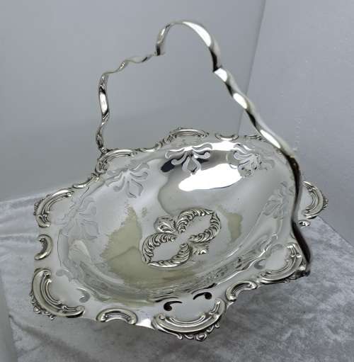 Antique /Vintage  Silver plated Swing Handle Tray - 26cm tall  x 10cm x32cm x 25cm