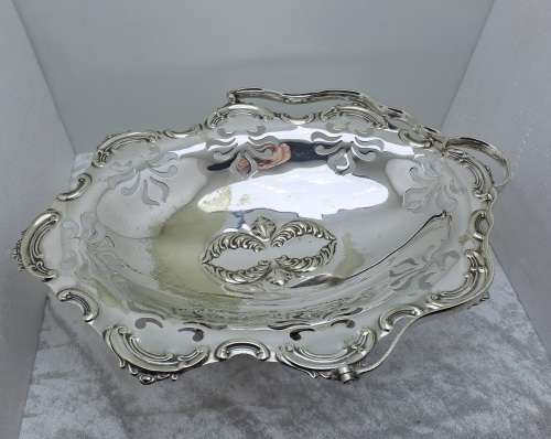 Antique /Vintage  Silver plated Swing Handle Tray - 26cm tall  x 10cm x32cm x 25cm