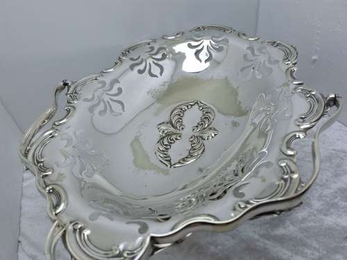 Antique /Vintage  Silver plated Swing Handle Tray - 26cm tall  x 10cm x32cm x 25cm