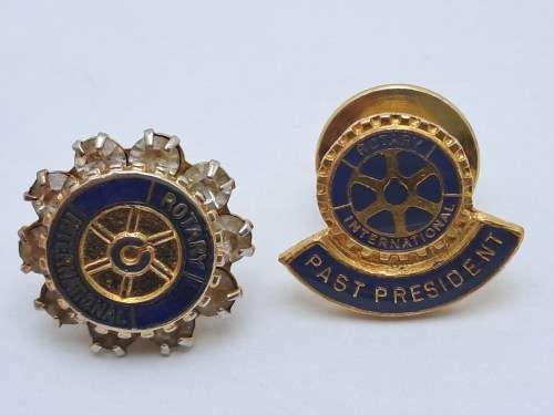 9 x Rotary International Items President and Past President Medals , Pins and Brooches