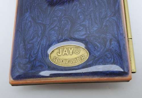 Jay Strongwater Mini Brass and Enamel - Foldable 2 Photo frame with Swarovski Jewels