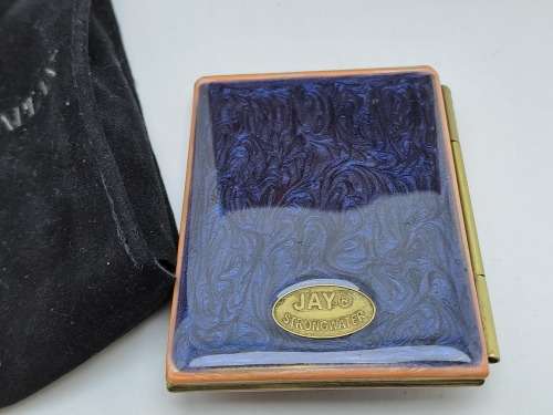 Jay Strongwater Mini Brass and Enamel - Foldable 2 Photo frame with Swarovski Jewels
