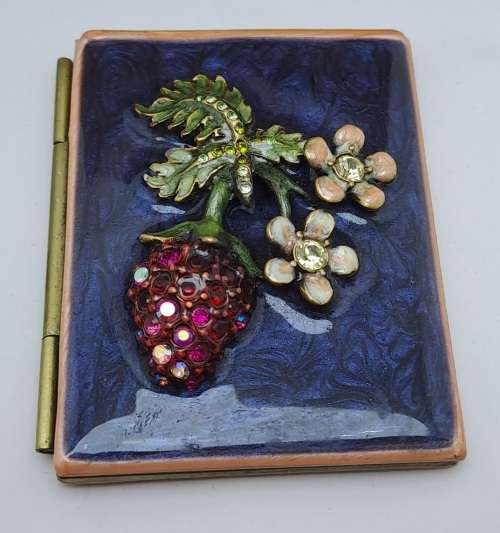 Jay Strongwater Mini Brass and Enamel - Foldable 2 Photo frame with Swarovski Jewels