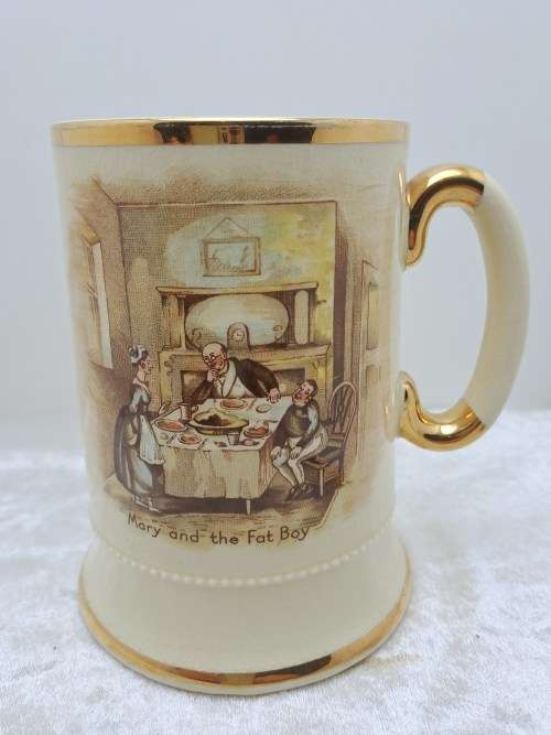 Vintage Arthur Wood Porcelain Tankard No 3752 Mary and the Fat Boy.