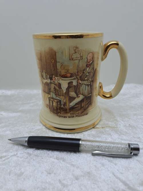 Vintage Arthur Wood Porcelain Tankard No 3752 David Dines with Micawber.