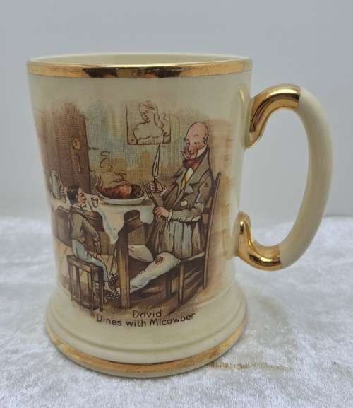 Vintage Arthur Wood Porcelain Tankard No 3752 David Dines with Micawber.