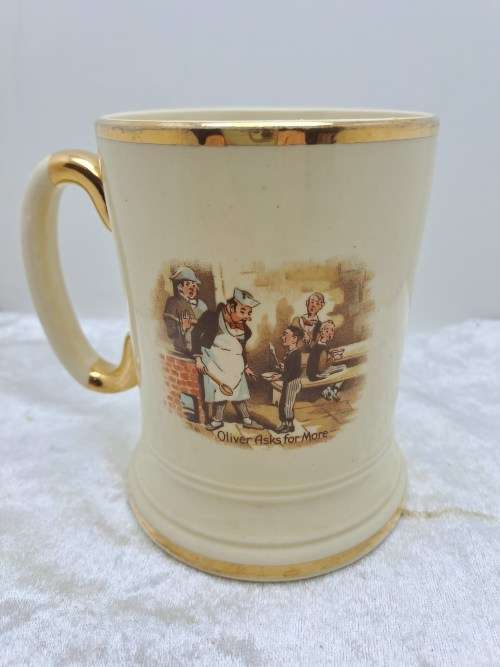 Vintage Arthur Wood Porcelain Tankard No 3752 David Dines with Micawber.