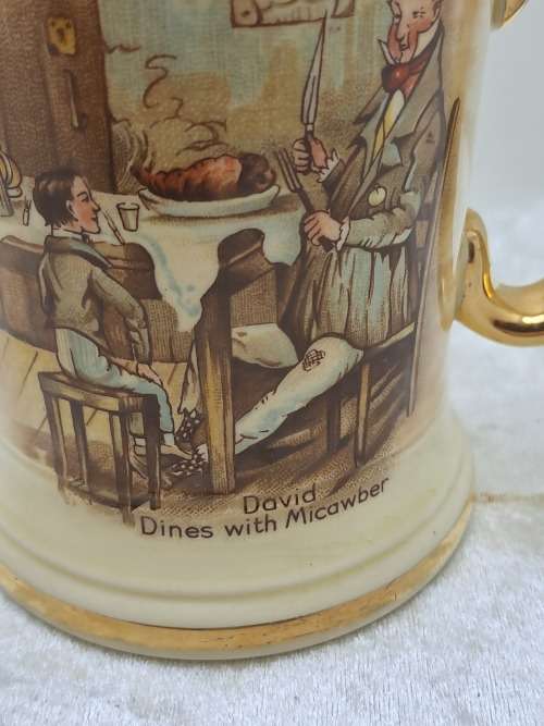 Vintage Arthur Wood Porcelain Tankard No 3752 David Dines with Micawber.