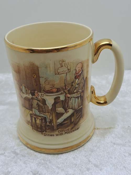 Vintage Arthur Wood Porcelain Tankard No 3752 David Dines with Micawber.