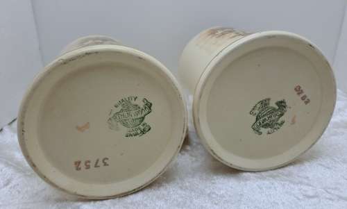 Vintage Pair of Arthur Wood Porcelain Tankards No 3752 David Dines with Micawber.