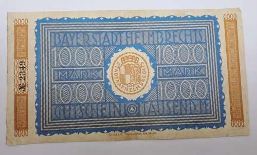 Rare Helmbrechts 1000 Mark o. Jahr Bayern, Gutschein,Stadt (Notgeld)