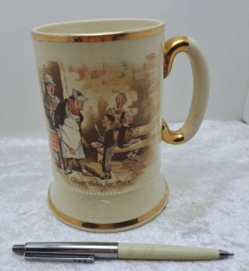 Vintage  Arthur Wood Porcelain Tankard No 3752 David Dines with Micawber.