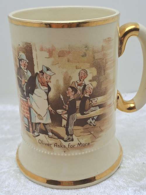 Vintage  Arthur Wood Porcelain Tankard No 3752 David Dines with Micawber.