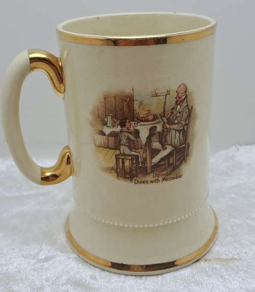 Vintage  Arthur Wood Porcelain Tankard No 3752 David Dines with Micawber.