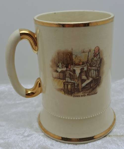 Vintage  Arthur Wood Porcelain Tankard No 3752 David Dines with Micawber.