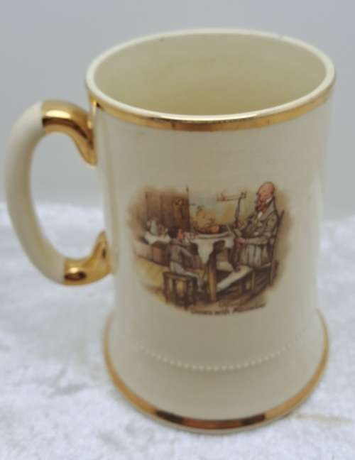 Vintage  Arthur Wood Porcelain Tankard No 3752 David Dines with Micawber.