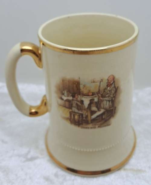 Vintage  Arthur Wood Porcelain Tankard No 3752 David Dines with Micawber.