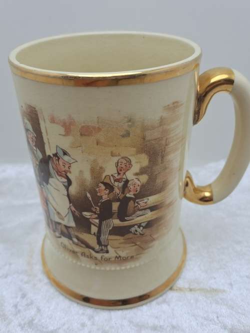 Vintage  Arthur Wood Porcelain Tankard No 3752 David Dines with Micawber.