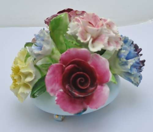 Vintage English Royal Adderley Hand-Painted & Gilt Bone China Floral Bouquet(Posy)- DAMAGED.
