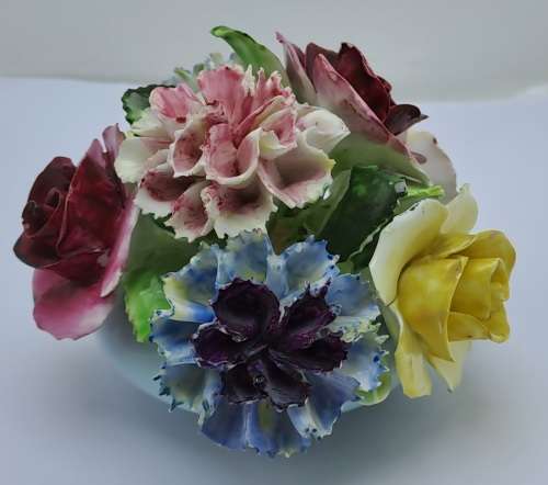 Vintage English Royal Adderley Hand-Painted & Gilt Bone China Floral Bouquet(Posy)- DAMAGED.