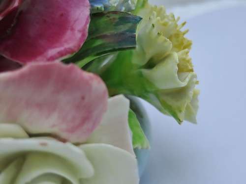 Vintage English Royal Adderley Hand-Painted & Gilt Bone China Floral Bouquet(Posy)- DAMAGED.
