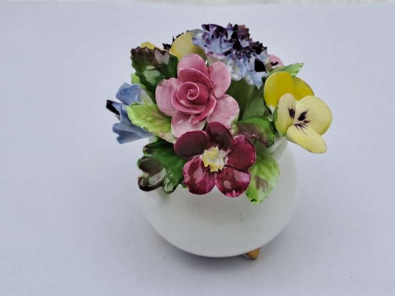 Vintage English Royal Adderley Hand-Painted & Gilt Bone China Floral Bouquet(Posy)