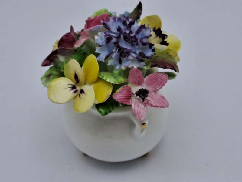 Vintage English Royal Adderley Hand-Painted & Gilt Bone China Floral Bouquet(Posy)