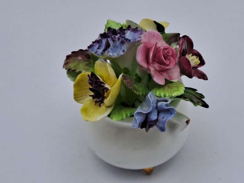 Vintage English Royal Adderley Hand-Painted & Gilt Bone China Floral Bouquet(Posy)