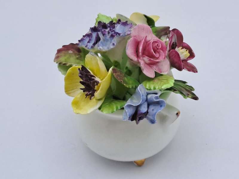 Vintage English Royal Adderley Hand-Painted & Gilt Bone China Floral Bouquet(Posy)