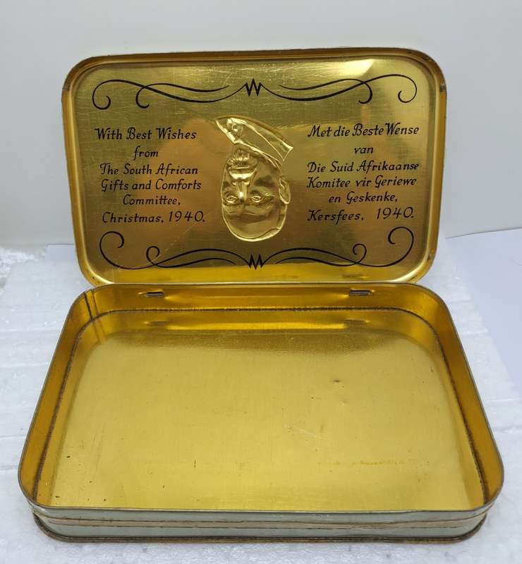 WW2 -Christmas 1940 Jan Smuts Empty Chocalate Gift Tin to S.A Soldiers Fighting the War.