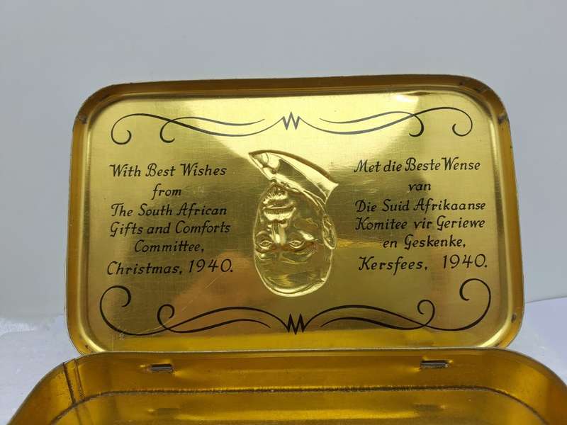 WW2 -Christmas 1940 Jan Smuts Empty Chocalate Gift Tin to S.A Soldiers Fighting the War.
