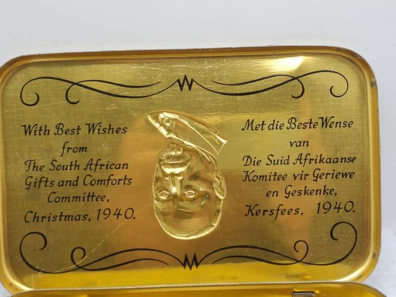 WW2 -Christmas 1940 Jan Smuts Empty Chocalate Gift Tin to S.A Soldiers Fighting the War.