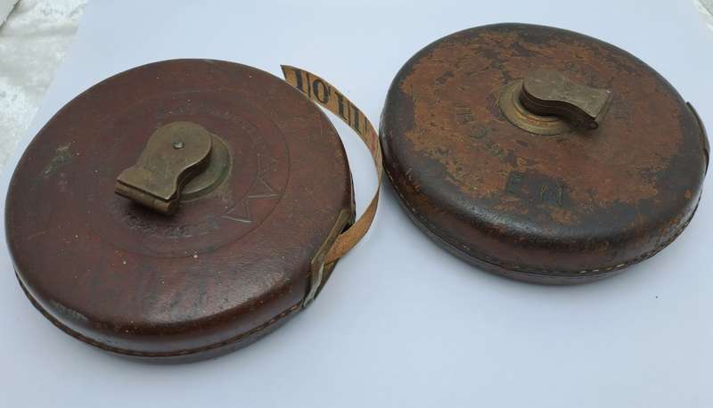 2 Vintage John Rabone & Sons Leather measuring Tapes Made in England (Broken)