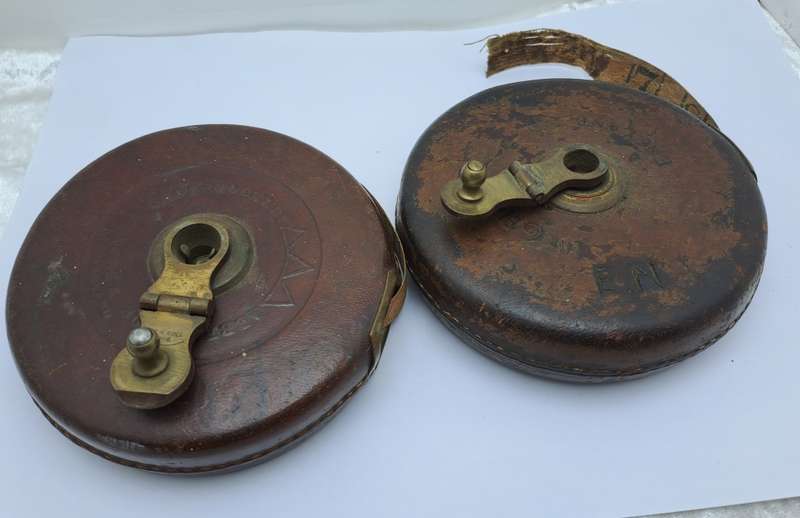 2 Vintage John Rabone & Sons Leather measuring Tapes Made in England (Broken)