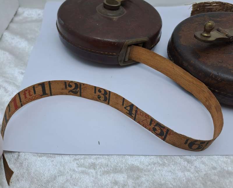 2 Vintage John Rabone & Sons Leather measuring Tapes Made in England (Broken)