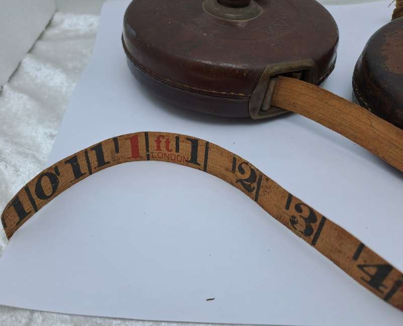 2 Vintage John Rabone & Sons Leather measuring Tapes Made in England (Broken)